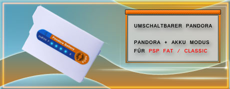 Umschaltbarer Pandora V2 Akku f&uuml;r die PSP Classic - Pandora und Batterie betrieb